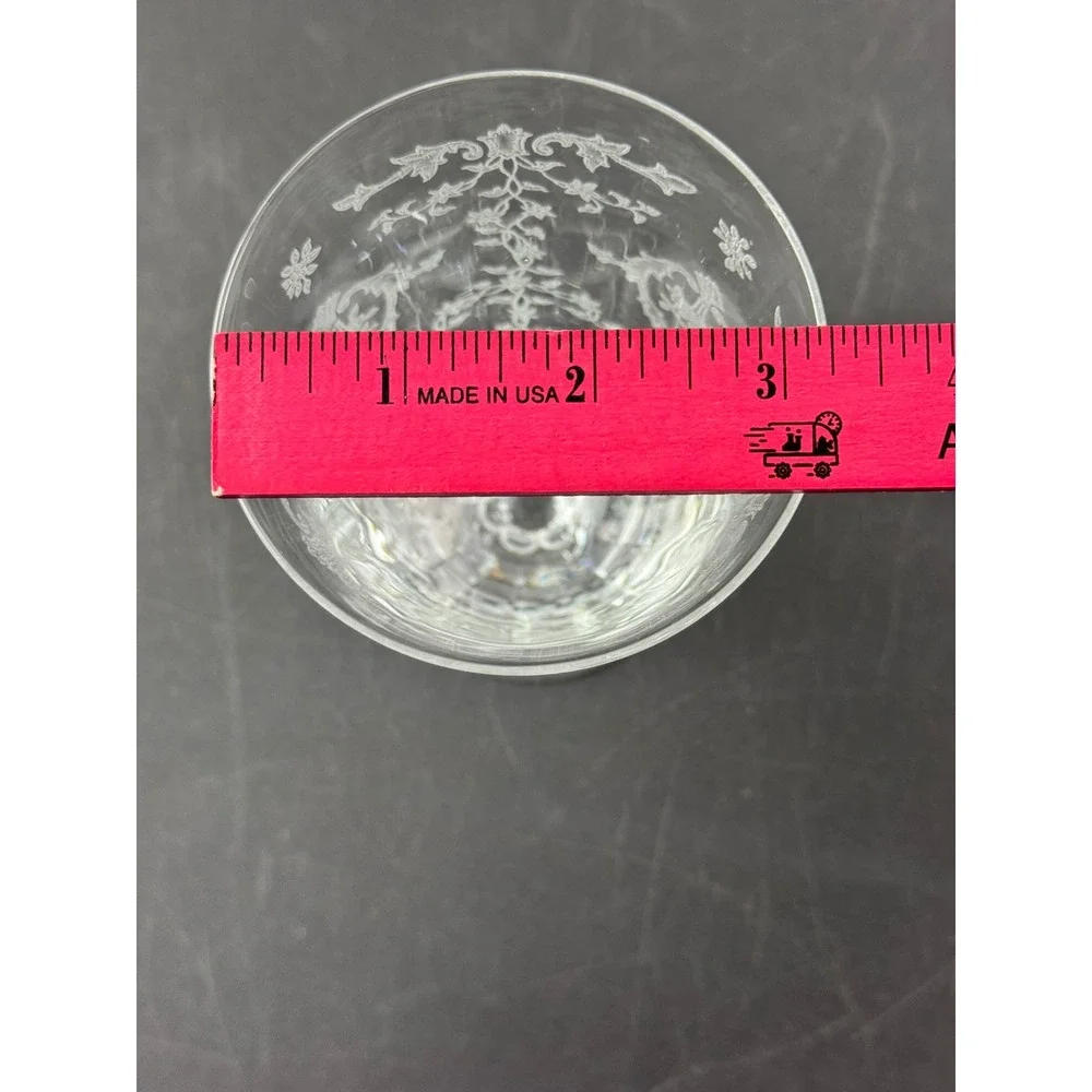 Fostoria Navarre Etched Glass Goblet Clear Crystal Footed Water Tea Glass 6 Inch